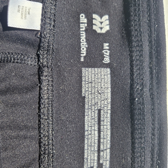 🖤5/$25 Girls Black Athletic Leggings Sz M (7/8) All in Motion - Picture 2 of 5